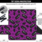 Purple Halloween Coffin Pattern Print Sofa Protector