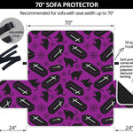 Purple Halloween Coffin Pattern Print Sofa Protector