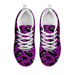 Purple Halloween Coffin Pattern Print White Sneakers