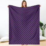 Purple Halloween Pattern Print Blanket