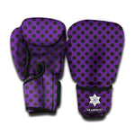 Purple Halloween Pattern Print Boxing Gloves