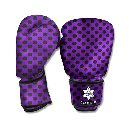 Purple Halloween Pattern Print Boxing Gloves