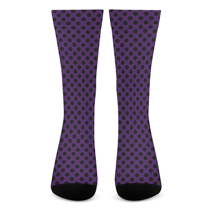 Purple Halloween Pattern Print Crew Socks