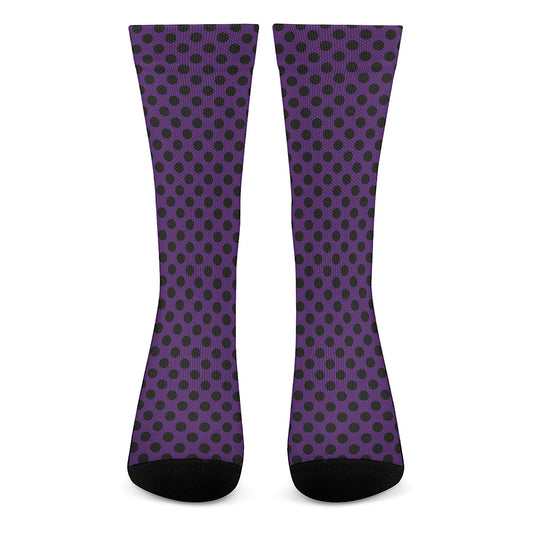 Purple Halloween Pattern Print Crew Socks