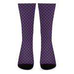 Purple Halloween Pattern Print Crew Socks