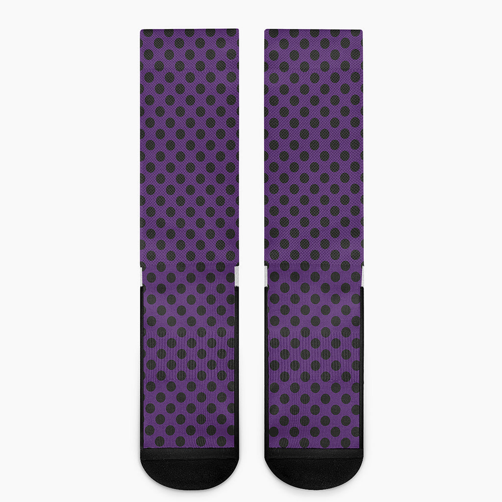 Purple Halloween Pattern Print Crew Socks