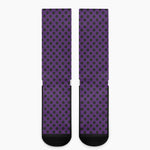 Purple Halloween Pattern Print Crew Socks