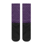 Purple Halloween Pattern Print Crew Socks