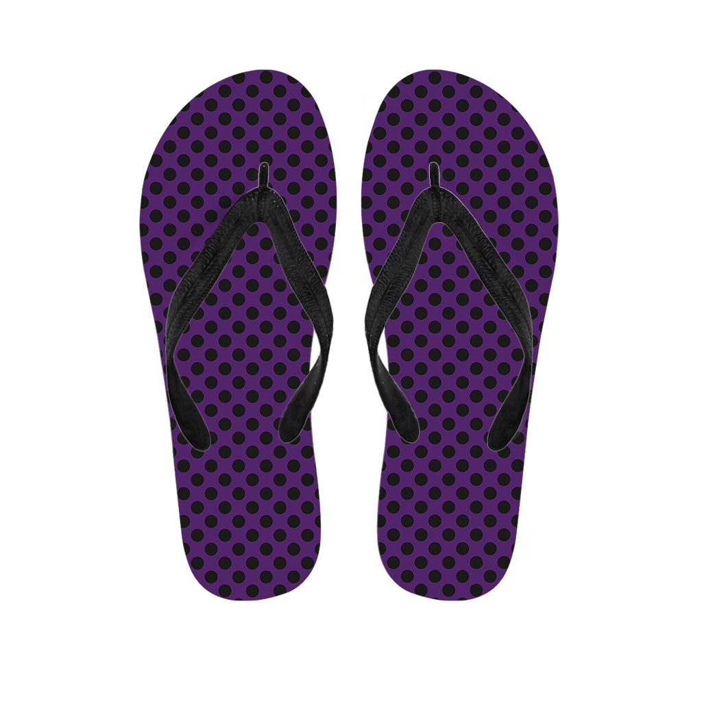Purple Halloween Pattern Print Flip Flops