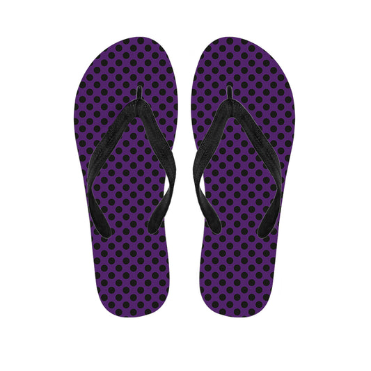 Purple Halloween Pattern Print Flip Flops