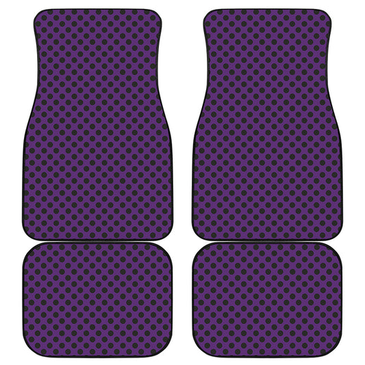 Purple Halloween Pattern Print Front and Back Car Floor Mats