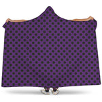 Purple Halloween Pattern Print Hooded Blanket