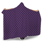 Purple Halloween Pattern Print Hooded Blanket