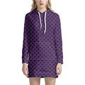 Purple Halloween Pattern Print Pullover Hoodie Dress
