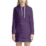 Purple Halloween Pattern Print Hoodie Dress