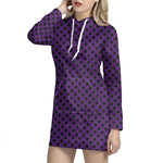 Purple Halloween Pattern Print Hoodie Dress