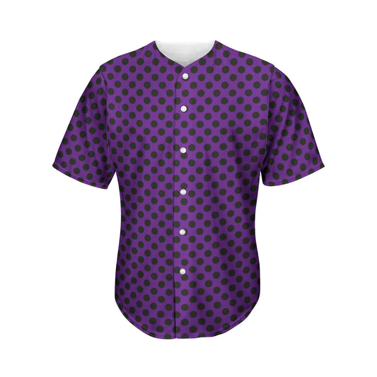 Purple Halloween Pattern Print Men's Baseball Jersey