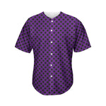 Purple Halloween Pattern Print Men's Baseball Jersey