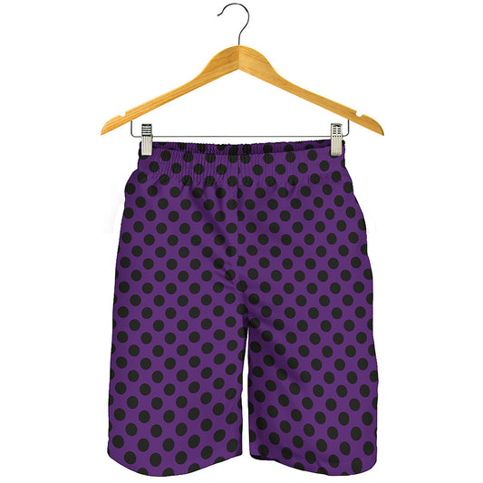 Purple Halloween Pattern Print Men's Shorts