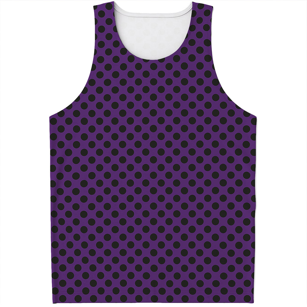 Purple Halloween Pattern Print Men's Tank Top