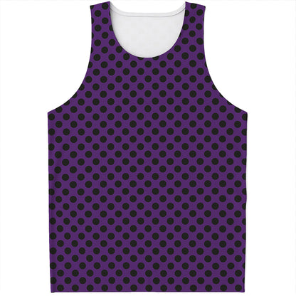 Purple Halloween Pattern Print Men's Tank Top