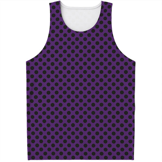 Purple Halloween Pattern Print Men's Tank Top