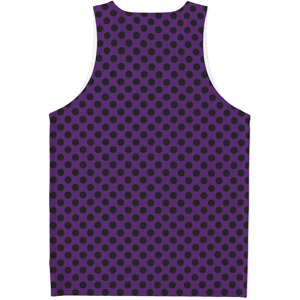 Purple Halloween Pattern Print Men's Tank Top