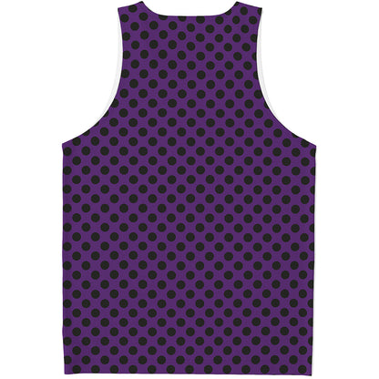 Purple Halloween Pattern Print Men's Tank Top