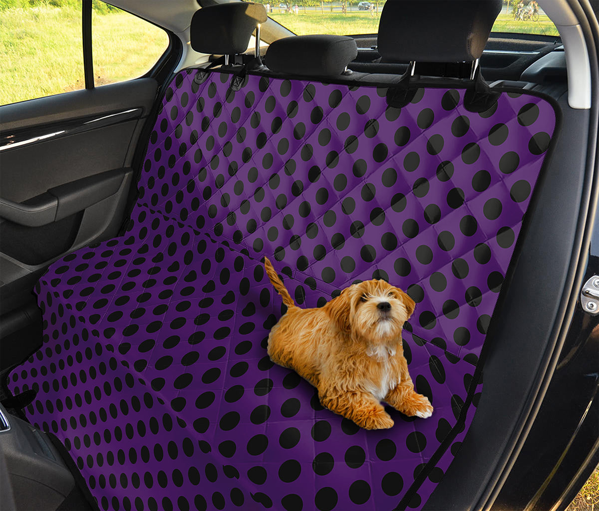 Purple Halloween Pattern Print Pet Car Back Seat Cover