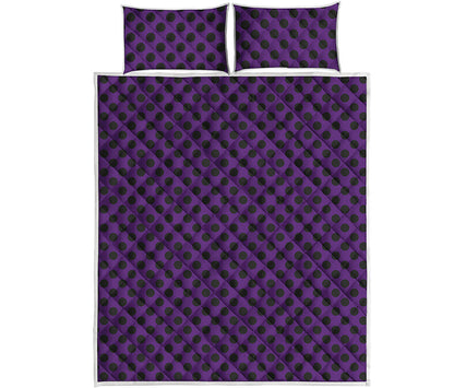 Purple Halloween Pattern Print Quilt Bed Set