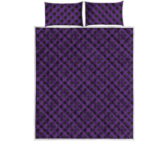Purple Halloween Pattern Print Quilt Bed Set