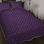 Purple Halloween Pattern Print Quilt Bed Set