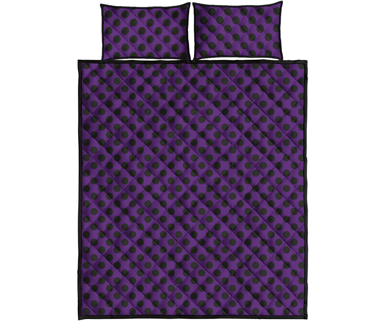 Purple Halloween Pattern Print Quilt Bed Set