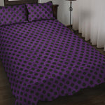 Purple Halloween Pattern Print Quilt Bed Set
