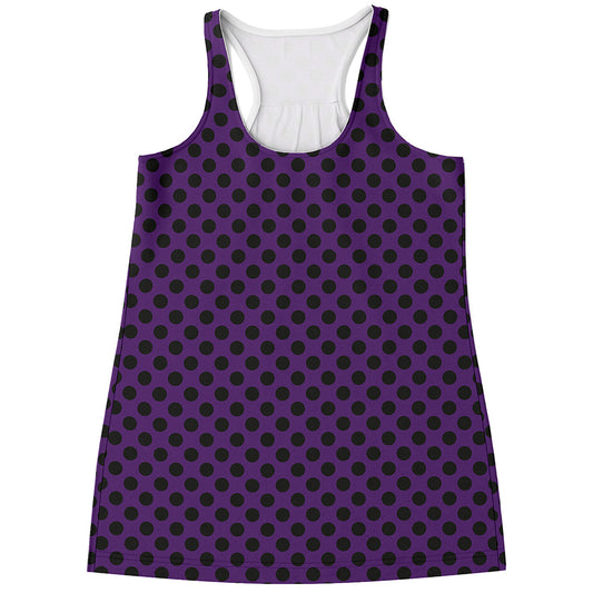 Purple Halloween Pattern Print Women's Racerback Tank Top