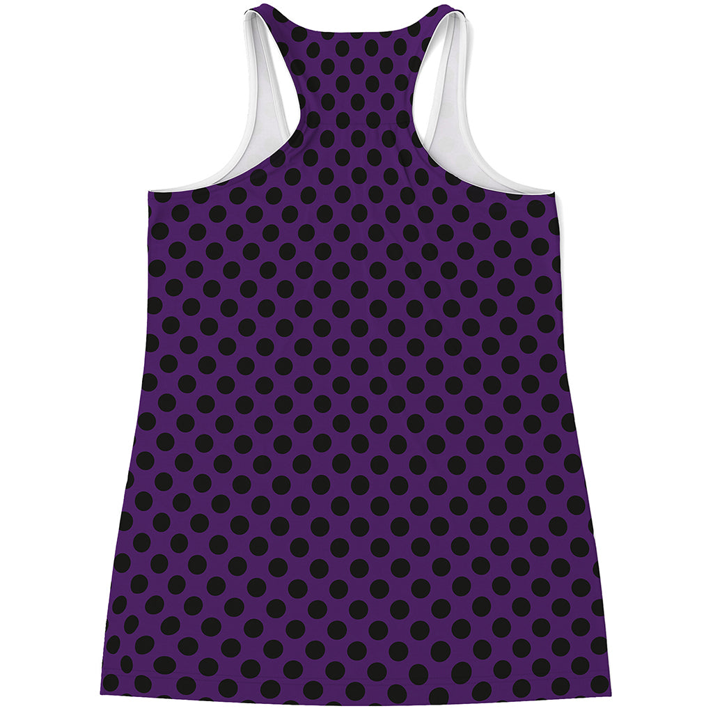 Purple Halloween Pattern Print Women's Racerback Tank Top