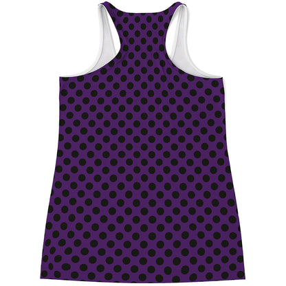 Purple Halloween Pattern Print Women's Racerback Tank Top