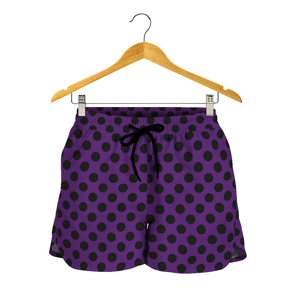 Purple Halloween Pattern Print Women's Shorts