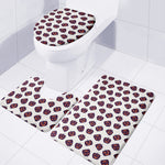 Purple Halloween Pumpkin Pattern Print 3 Piece Bath Mat Set