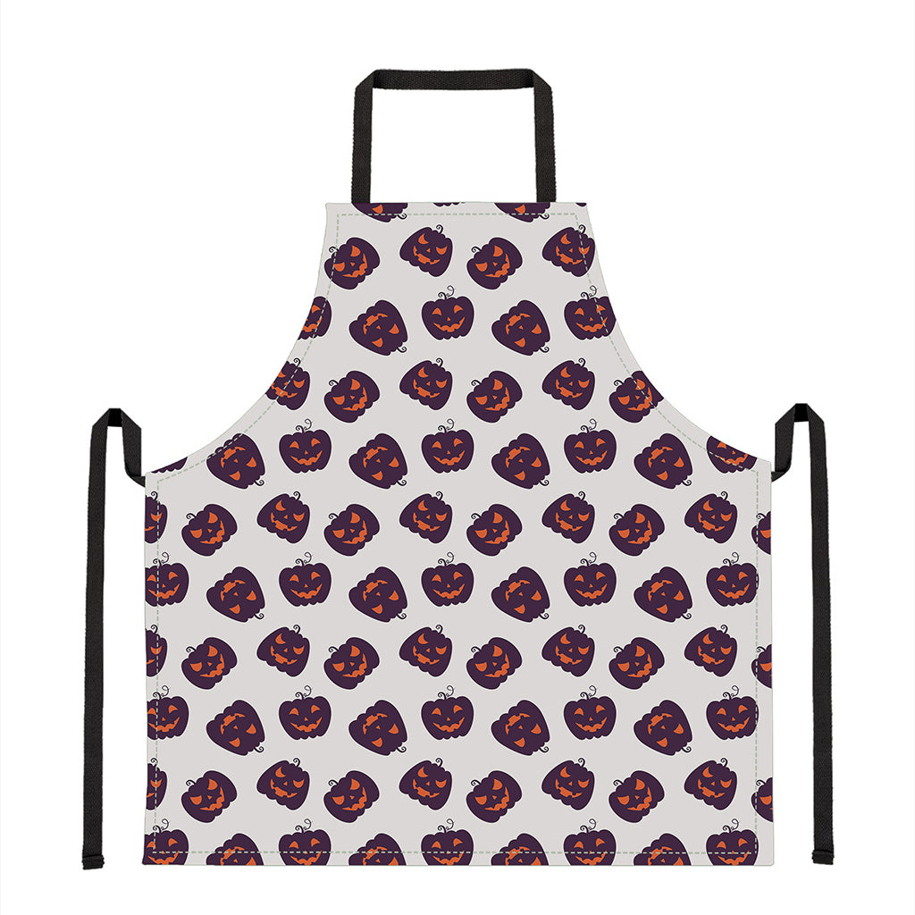 Purple Halloween Pumpkin Pattern Print Apron