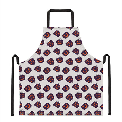Purple Halloween Pumpkin Pattern Print Apron