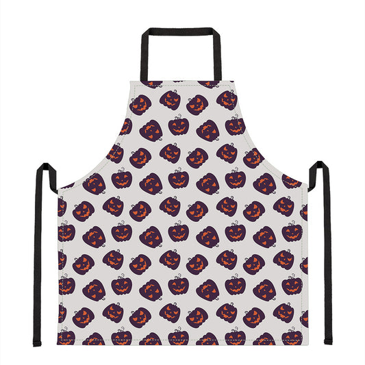 Purple Halloween Pumpkin Pattern Print Apron