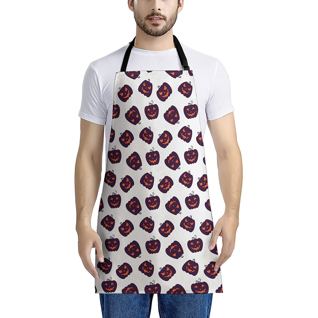 Purple Halloween Pumpkin Pattern Print Apron