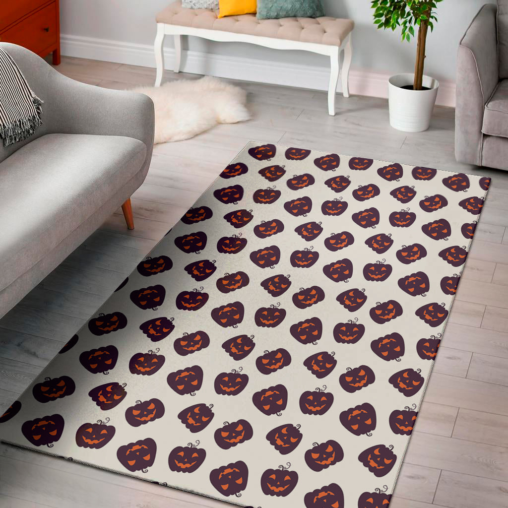 Purple Halloween Pumpkin Pattern Print Area Rug
