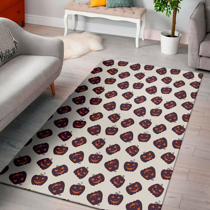 Purple Halloween Pumpkin Pattern Print Area Rug
