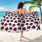 Purple Halloween Pumpkin Pattern Print Beach Sarong Wrap