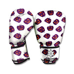 Purple Halloween Pumpkin Pattern Print Boxing Gloves