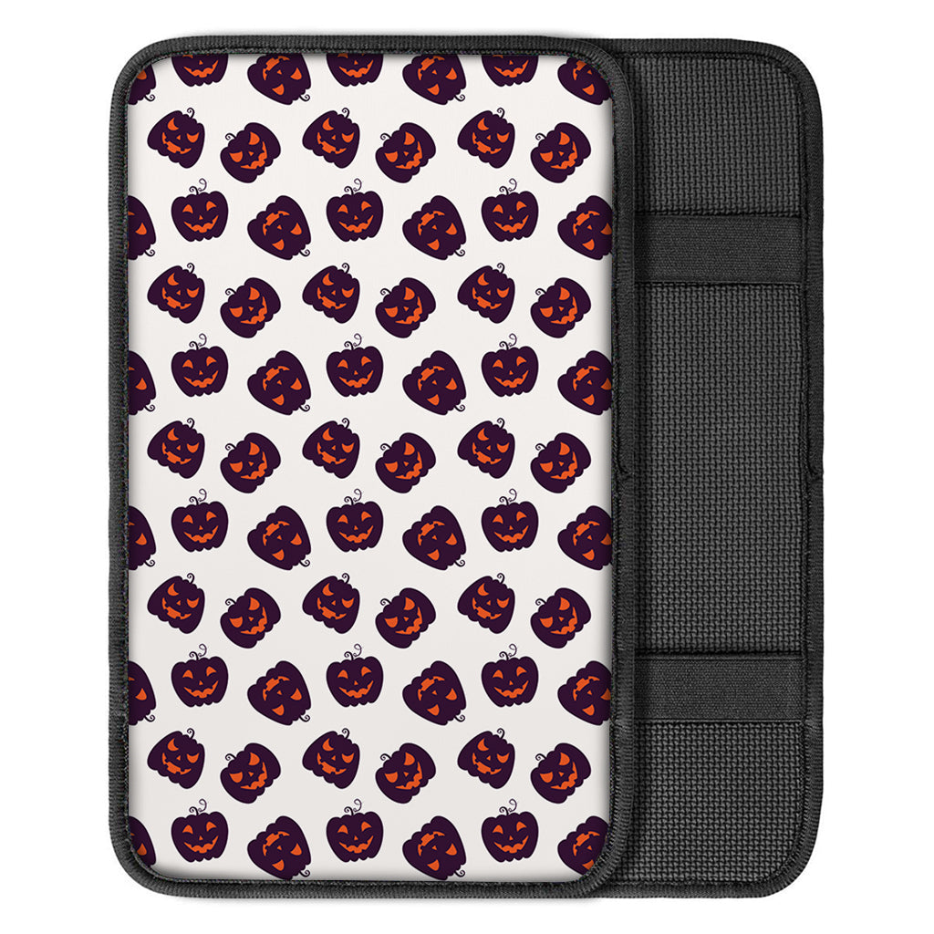 Purple Halloween Pumpkin Pattern Print Car Center Console Cover