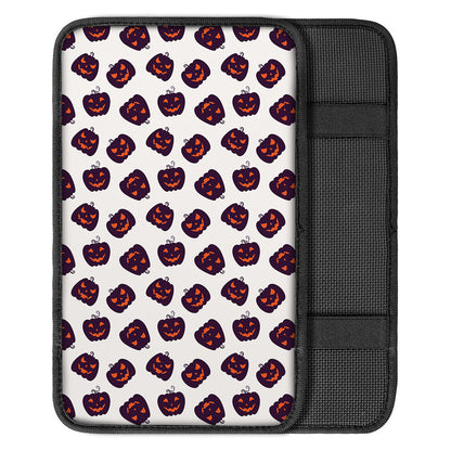 Purple Halloween Pumpkin Pattern Print Car Center Console Cover