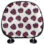 Purple Halloween Pumpkin Pattern Print Car Headrest Covers
